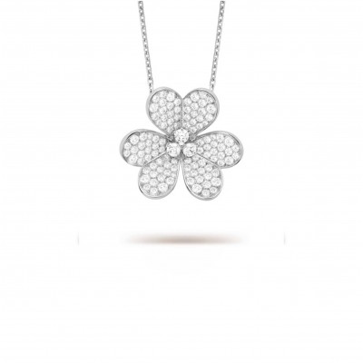 VAN CLEEF ARPELS FRIVOLE CLIP PENDANT, VERY LARGE MODEL - WHITE GOLD, DIAMOND  VCARP6L600
